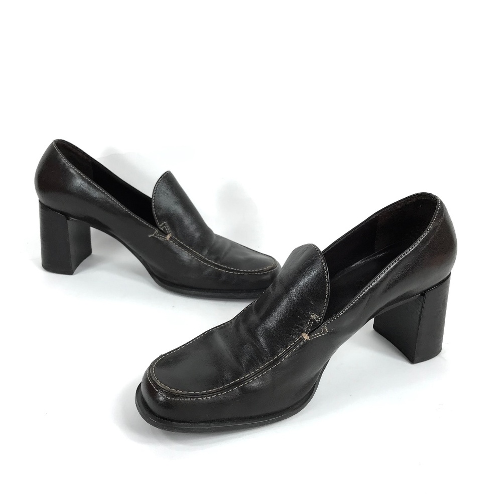 Franco Sarto Dark Brown Leather Oxford Pumps